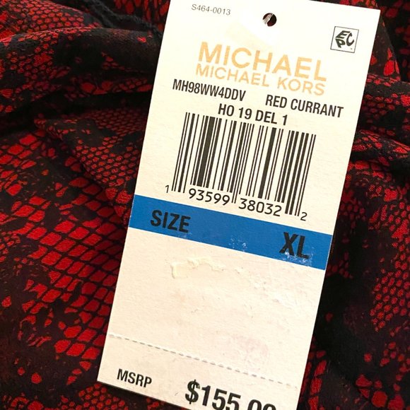 MICHAEL KORS Red Currant Belted Jumpsuit Zip Women - Picture 3 of 3